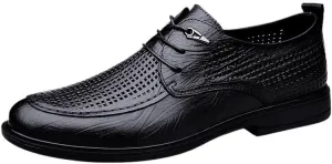 Formal Leather Shoes for Men Color Solid Business Fashion Summer Style Shoes Leather Men's Leisure Breathable Men's Leather Shoes Men's Dress Oxfords Breathable Mesh Shoes