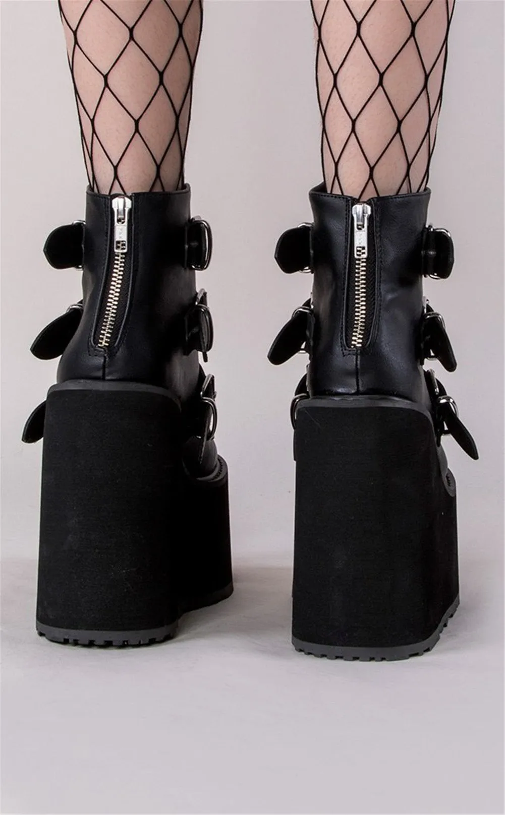 Funki Buys | Boots | Women's Gothic Platform Ankle Wedge Boot