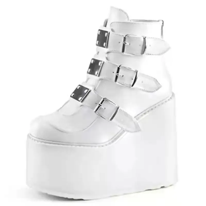 Funki Buys | Boots | Women's Gothic Platform Ankle Wedge Boot