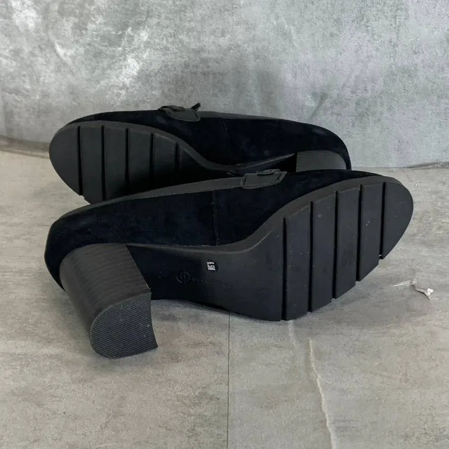 GIANI BERNINI Women's Black Suede Porshaa Round-Toe Loafer Dress Pumps SZ 6.5