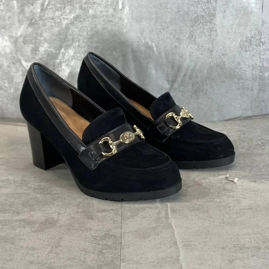 GIANI BERNINI Women's Black Suede Porshaa Round-Toe Loafer Dress Pumps SZ 6.5