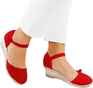 Gibobby Espadrilles Sandals for Women Flat,Wedges Sandals Platform Casual Summer Middle Heels Open Toe Sandals