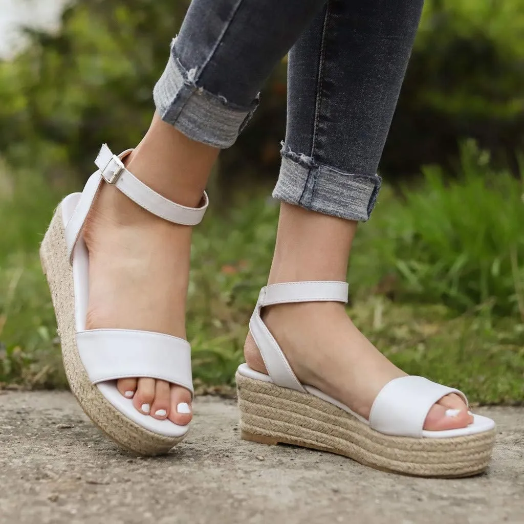 Gibobby Sandals for Women Wide Width,Women's Platform Sandals Casual Summer Flatform Ankle Buckle Strap Open Toe Sandals