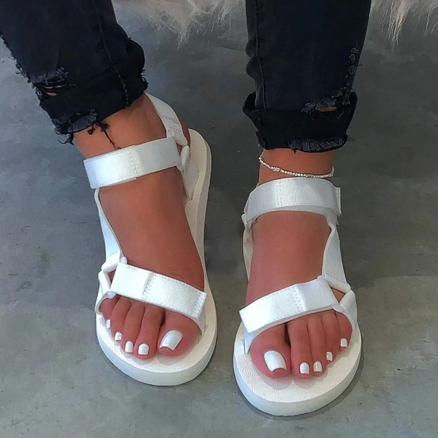 Gibobby Womens Espadrilles Sandals Wedge,Women's Platform Sandals Espadrille Wedge Ankle Strap Studded Open-Toe Sandals