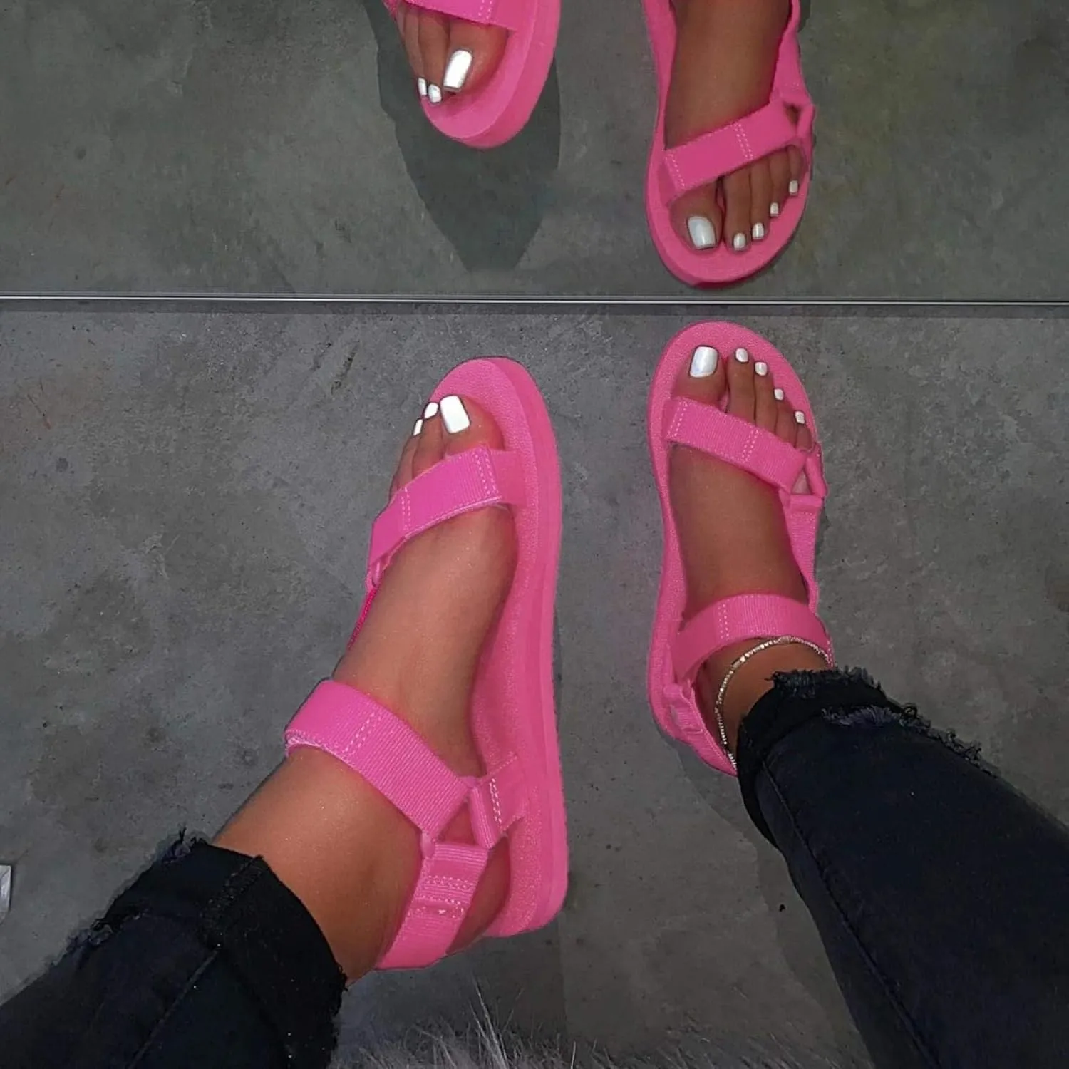Gibobby Womens Espadrilles Sandals Wedge,Women's Platform Sandals Espadrille Wedge Ankle Strap Studded Open-Toe Sandals