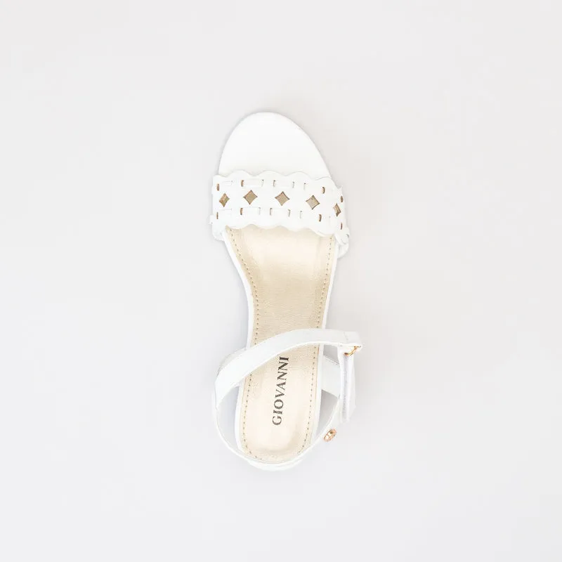 Giovanni Women Comfort Scalloped Block Heel Sandal _ 150554