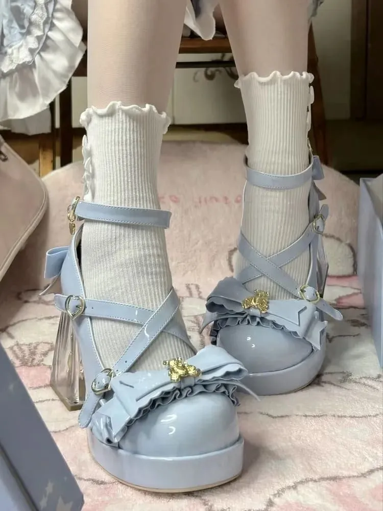 Golden Teddy High Heel Mary Janes