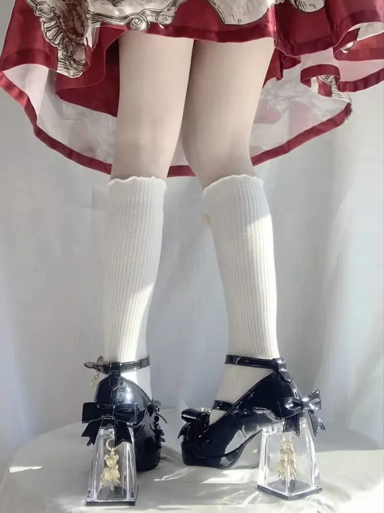 Golden Teddy High Heel Mary Janes