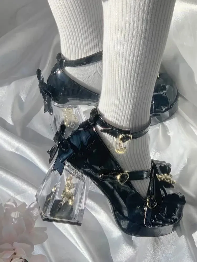 Golden Teddy High Heel Mary Janes
