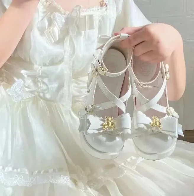 Golden Teddy High Heel Mary Janes