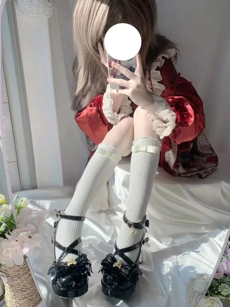 Golden Teddy High Heel Mary Janes