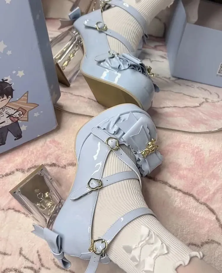 Golden Teddy High Heel Mary Janes