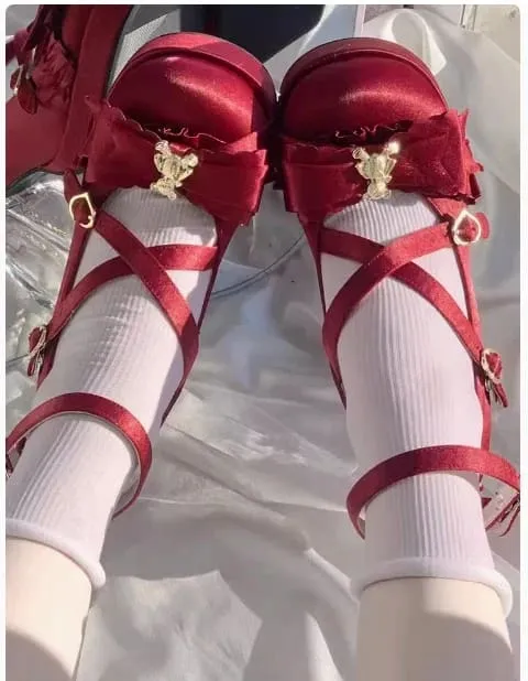 Golden Teddy High Heel Mary Janes