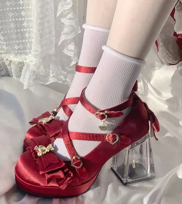 Golden Teddy High Heel Mary Janes
