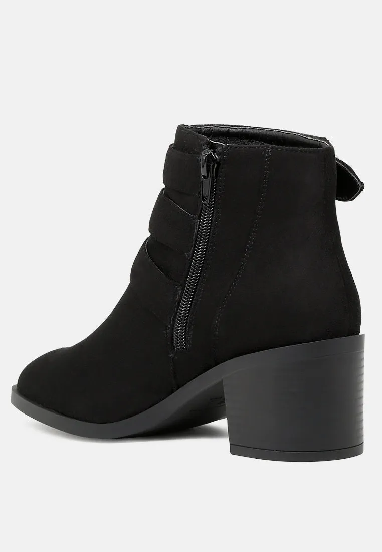 goth big buckle ankle boots