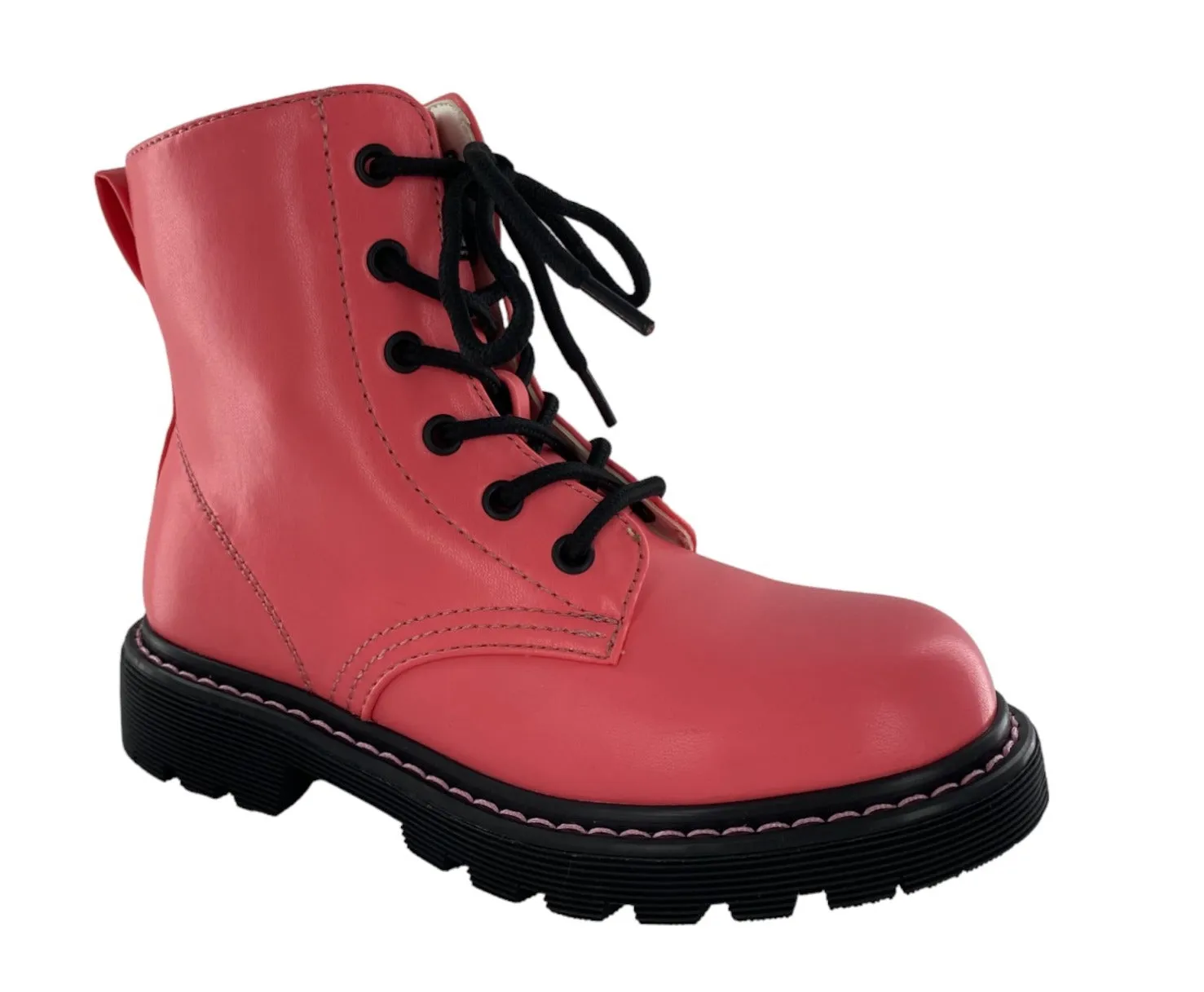 Gotta Flurt Girl's Lori G Pink Short Shaft Combat Boot
