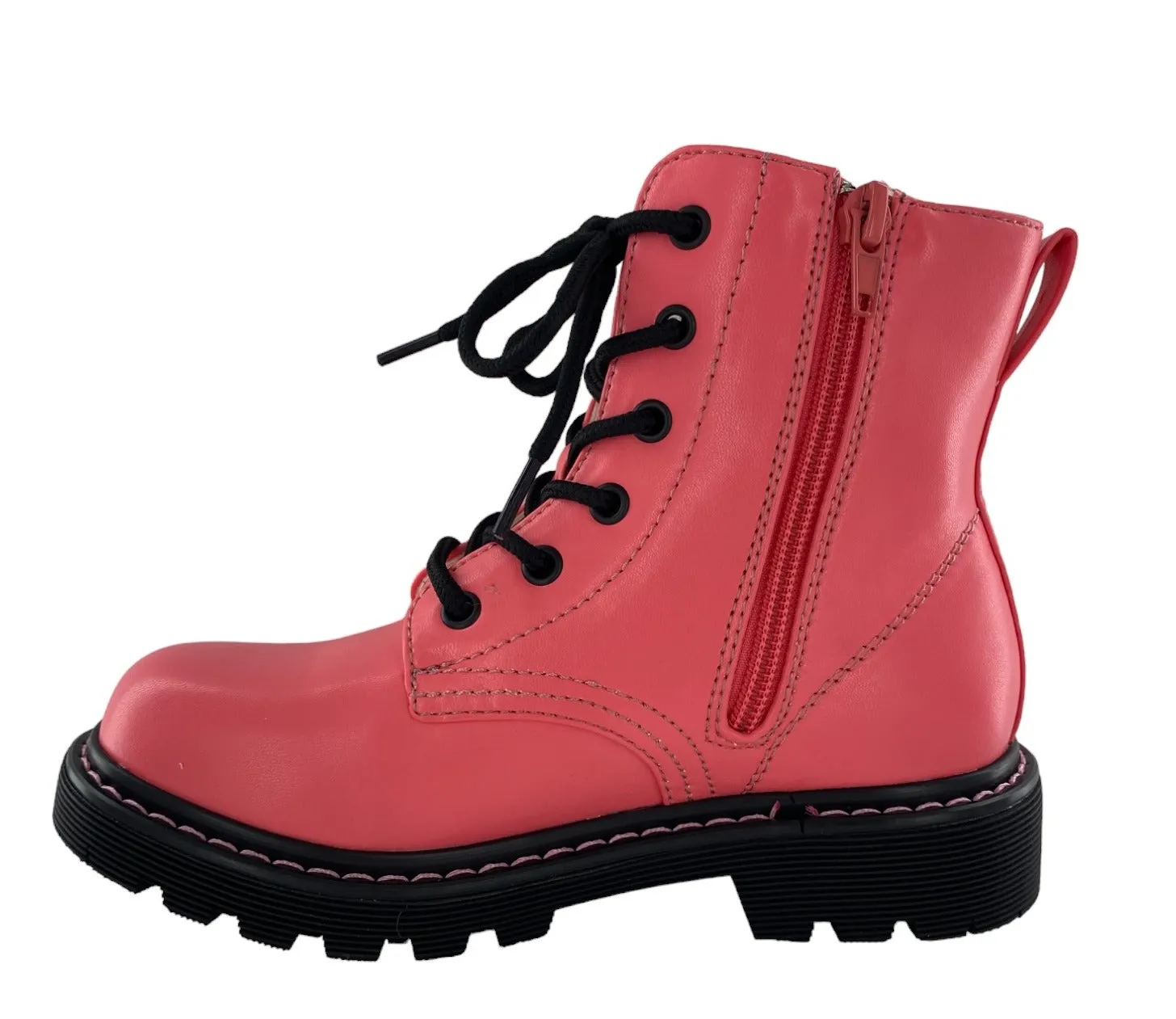 Gotta Flurt Girl's Lori G Pink Short Shaft Combat Boot