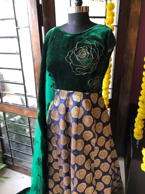 Greeney banarasi bottom embroidery salwar