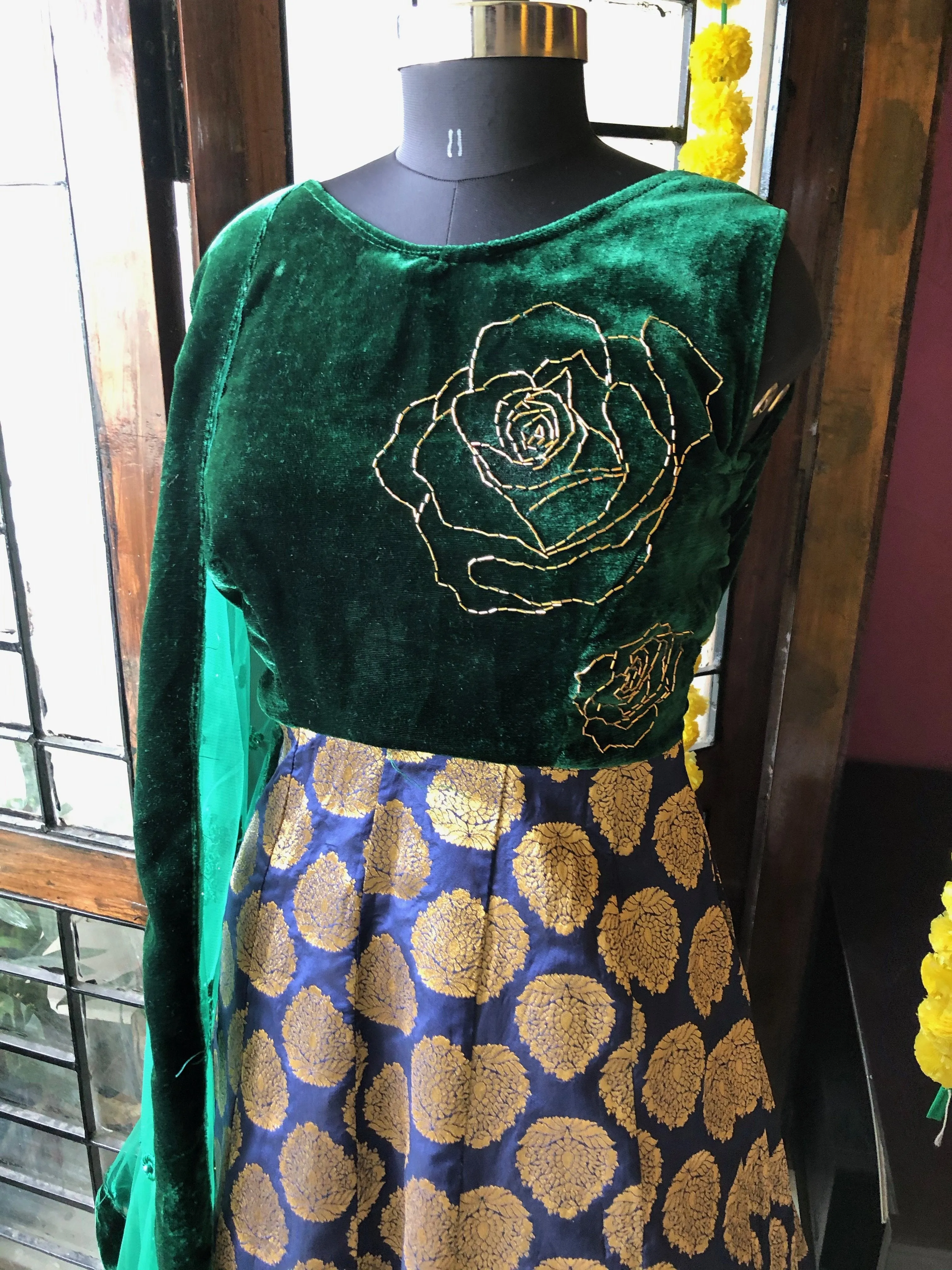 Greeney banarasi bottom embroidery salwar