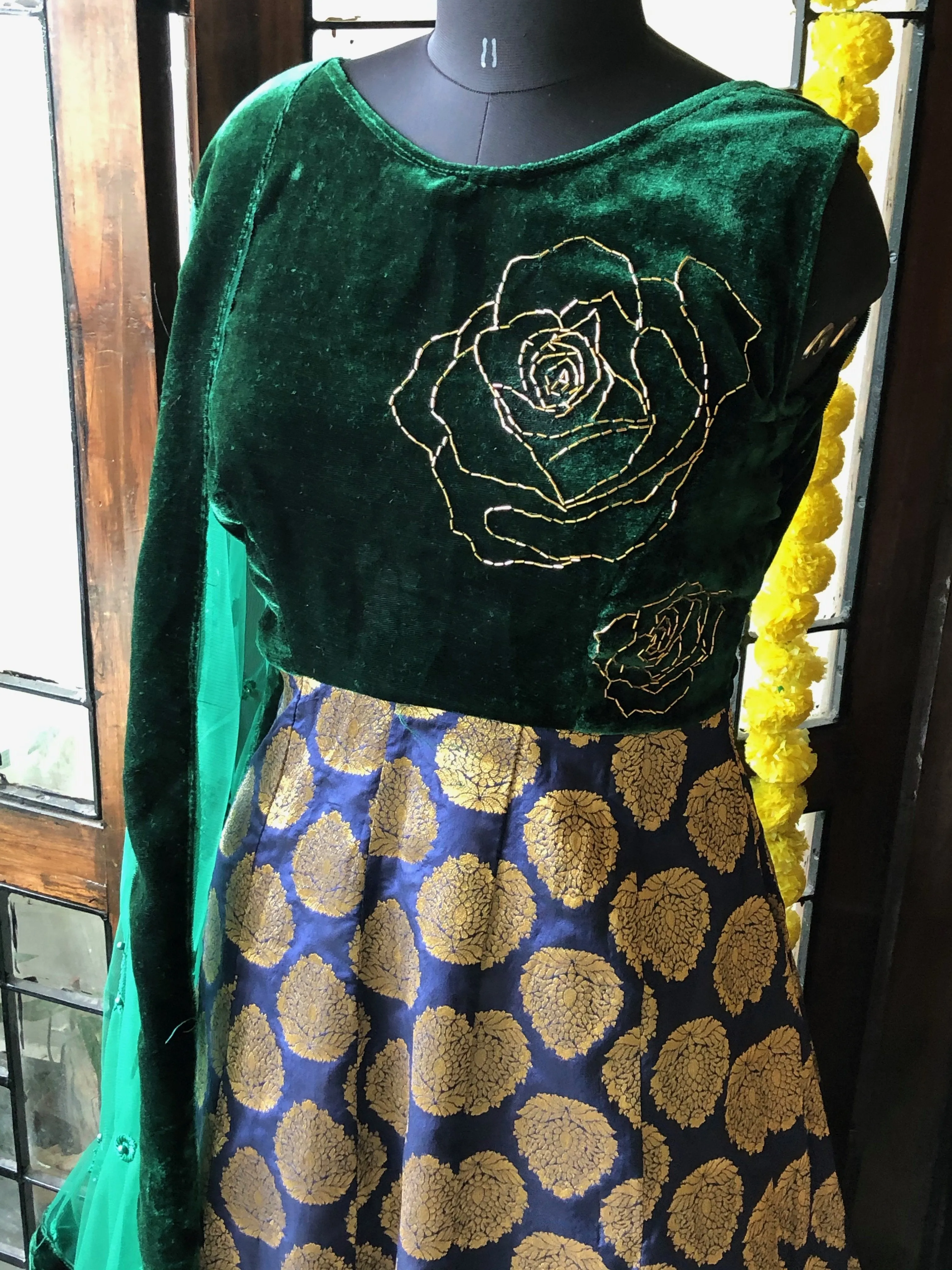 Greeney banarasi bottom embroidery salwar