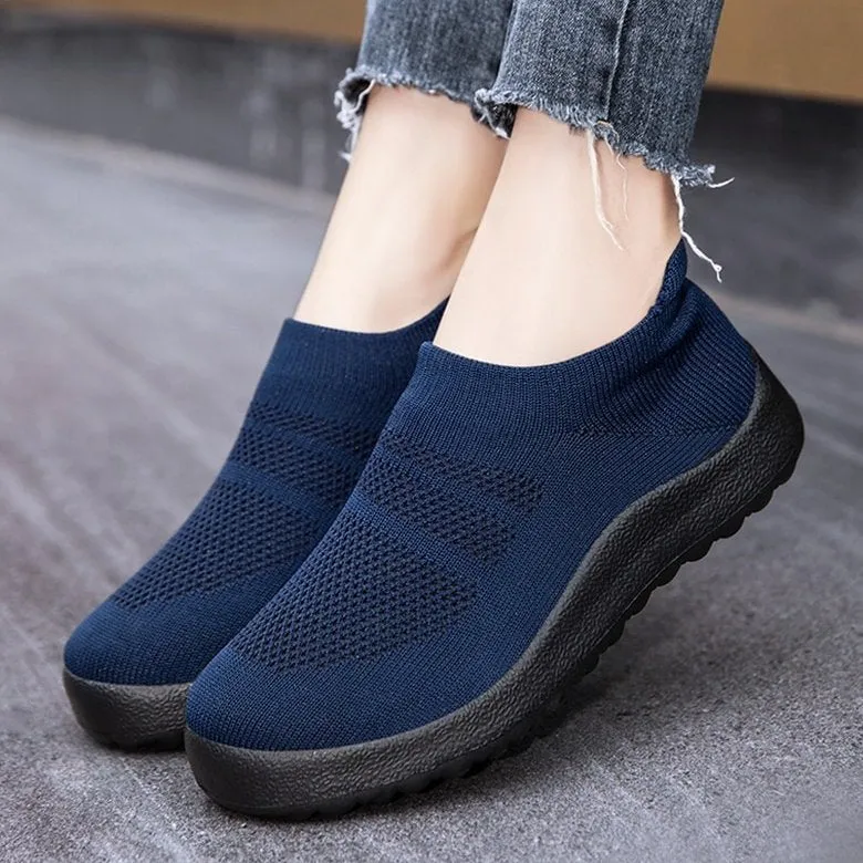GRW Orthopedic Shoes Women Breathable Wear-resistant Slip-ons Wowen Mesh Elegant Summer