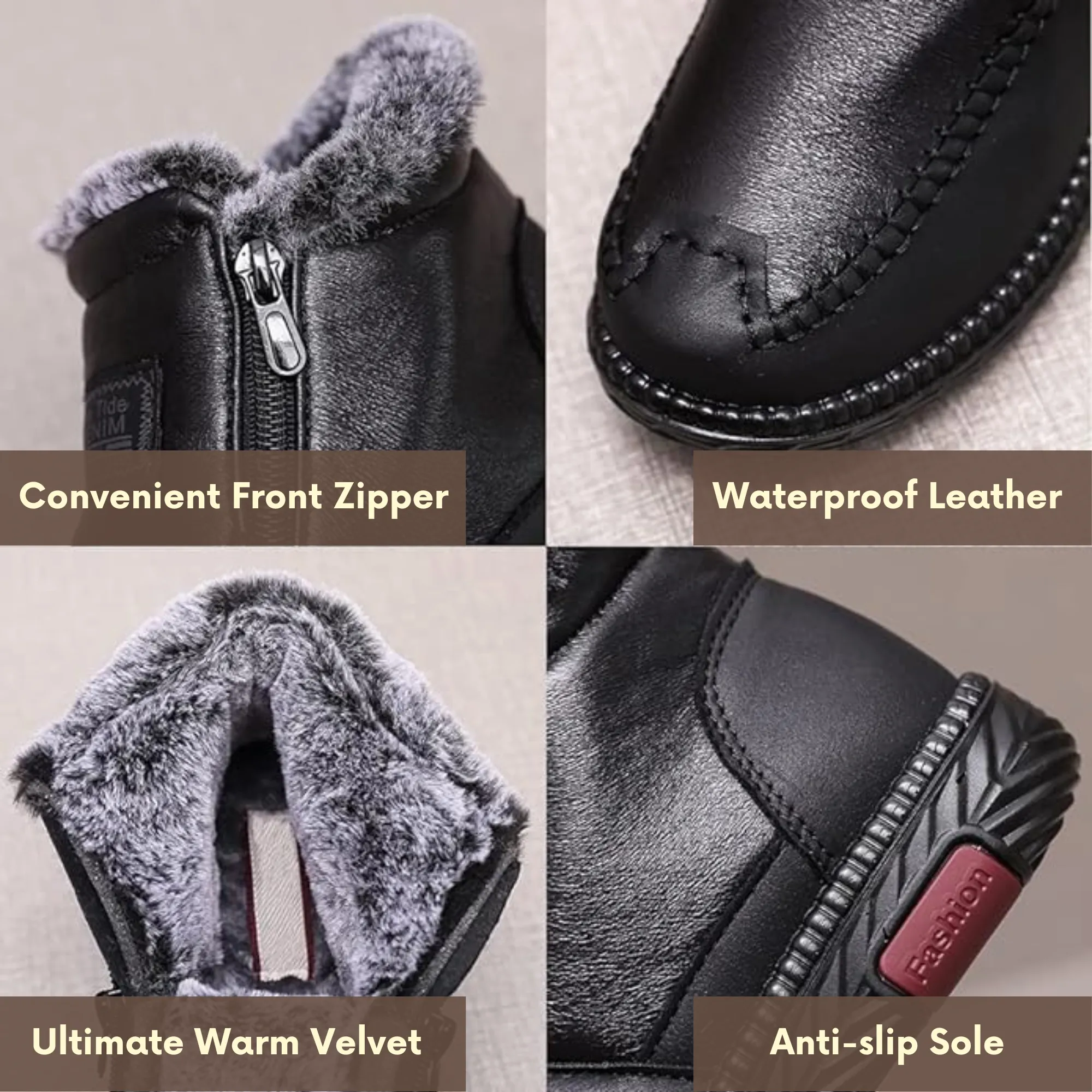GRW Women Orthopedic Boots Comfortable Waterproof Arch-support Leather Winter