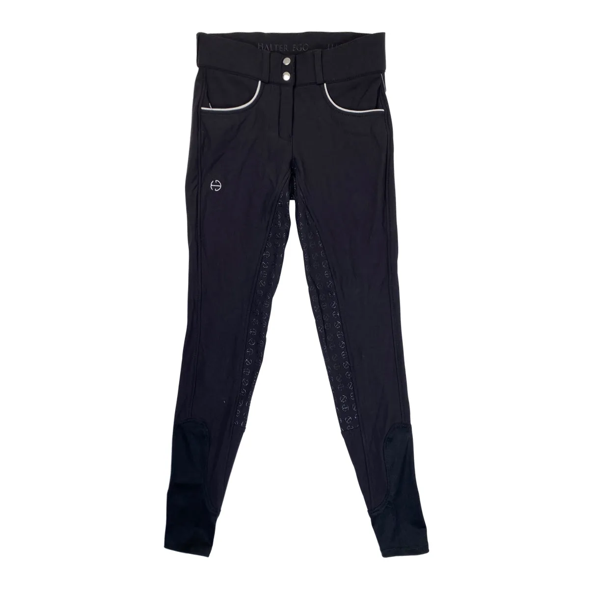Halter Ego 'Evolution' Full Seat Breeches in Black/Silver - Women's 24