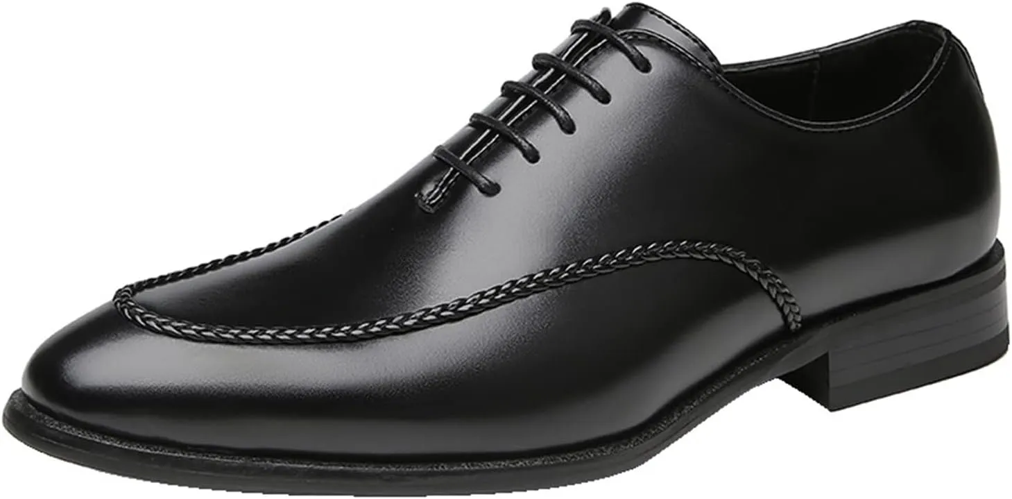 HASMI Business Formal Leather Shoes Men's Retro British Style Office Shoes Gentleman Oxford Derby Shoes