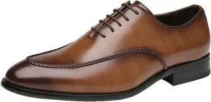 HASMI Business Formal Leather Shoes Men's Retro British Style Office Shoes Gentleman Oxford Derby Shoes