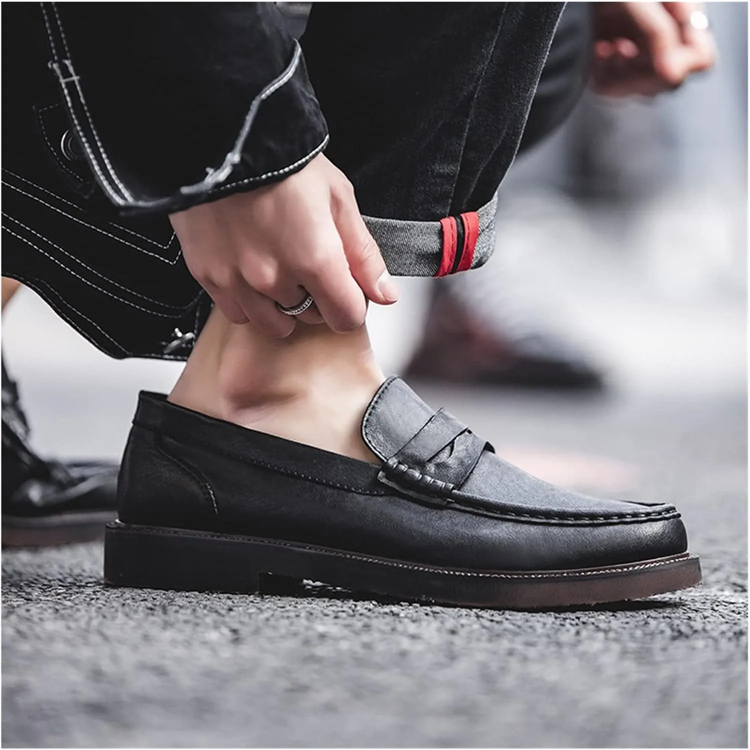 HASMI Men's Business Formal Leather Shoes British Style Brogue Carved Men's Shoes Breathable Wedding Derby Shoes