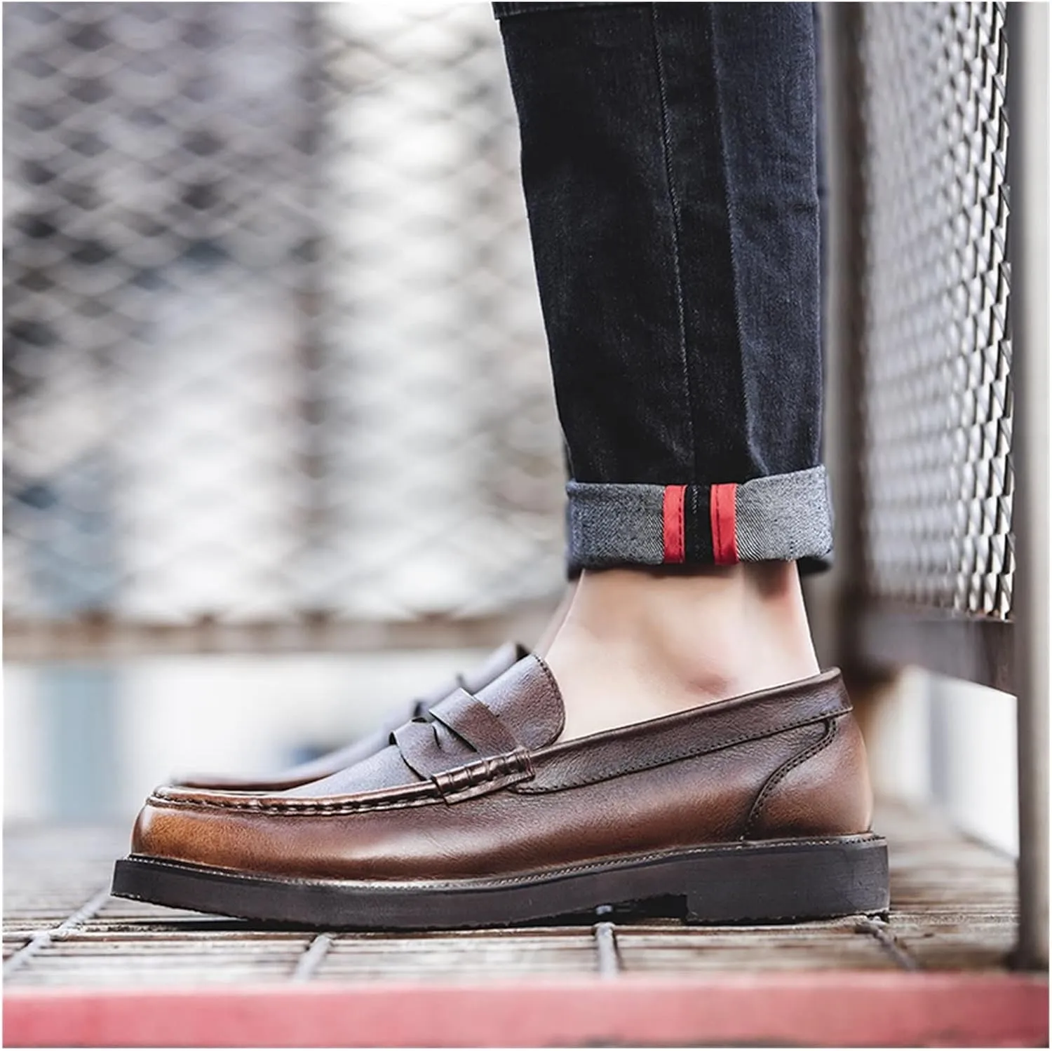 HASMI Men's Business Formal Leather Shoes British Style Brogue Carved Men's Shoes Breathable Wedding Derby Shoes