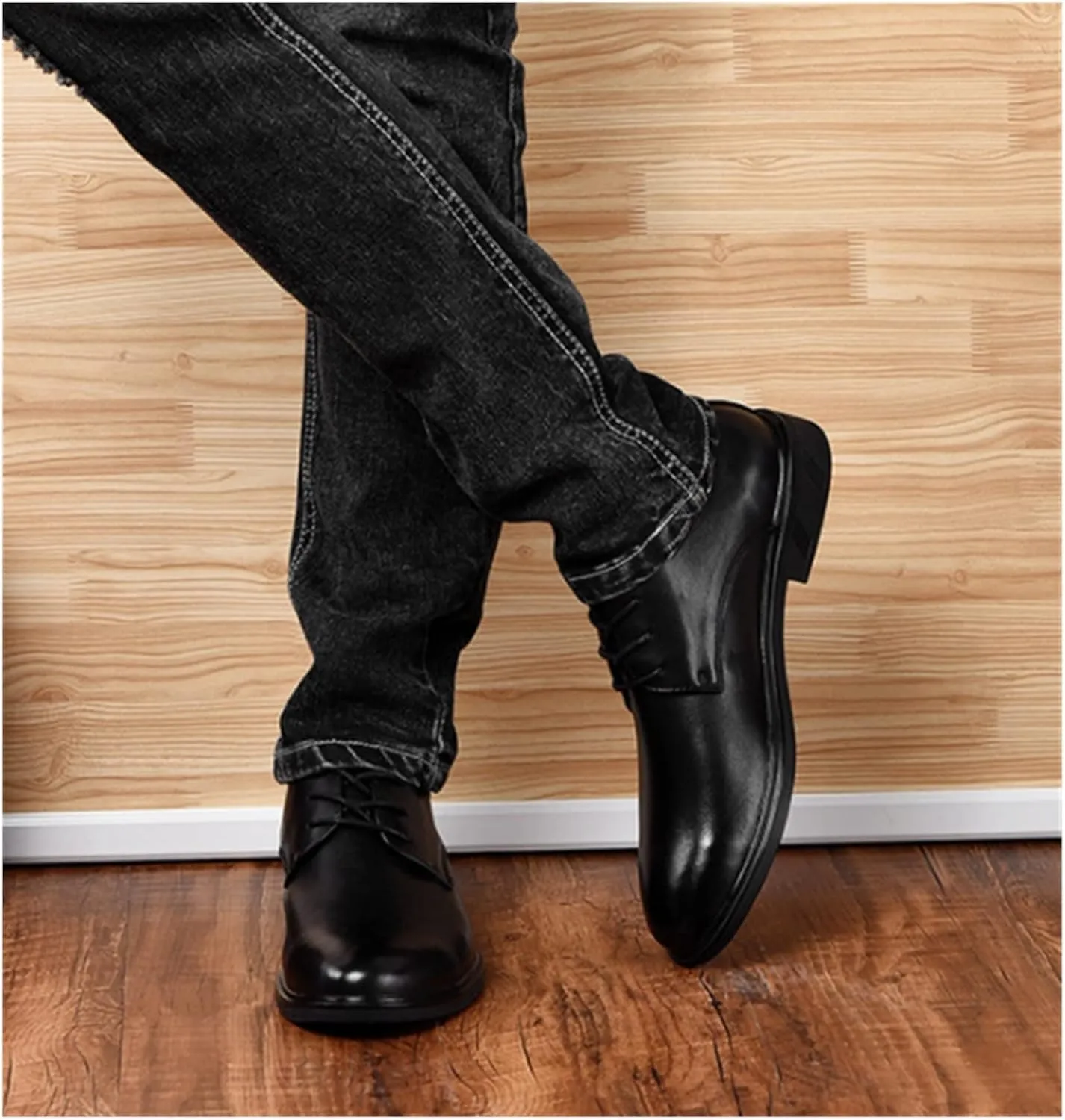 HASMI Men's Casual Formal Leather Shoes Derby Toe Layer Leather Business Shoes Cross-Border Large Size Business Shoes