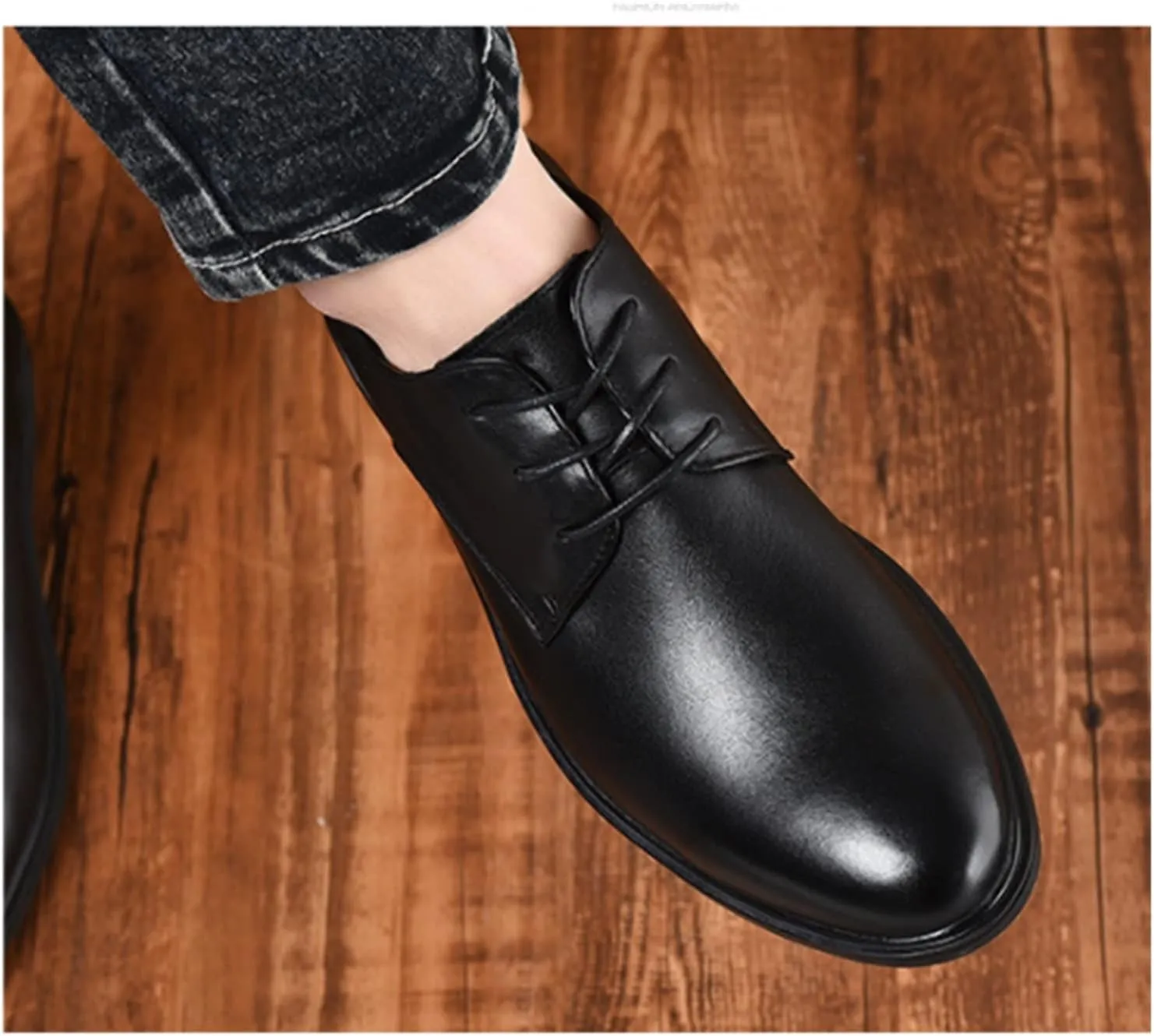 HASMI Men's Casual Formal Leather Shoes Derby Toe Layer Leather Business Shoes Cross-Border Large Size Business Shoes