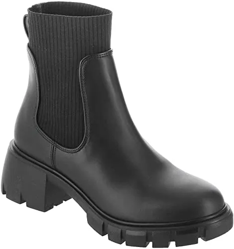 Hayle Platform Chelsea Boots in Black