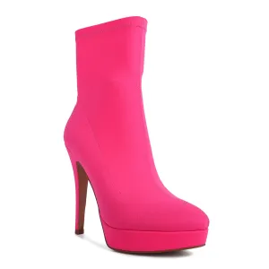 High Heeled Lycra Ankle Boot