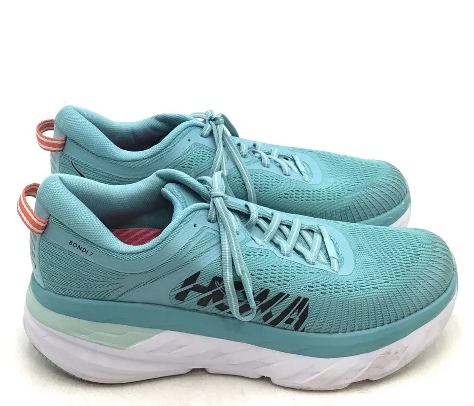 Hoka One One Women's Bondi 7 Blue Running Athletic Shoes - Size 9.5