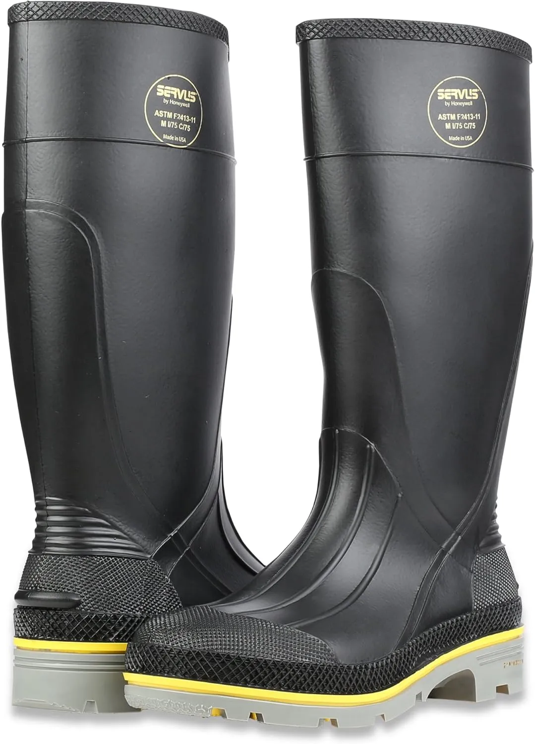 Honeywell Safety 75109-4 Servus XTP Chemical Resistant Men's Safety Hi Boot, Size-4, Black/Yellow/Grey