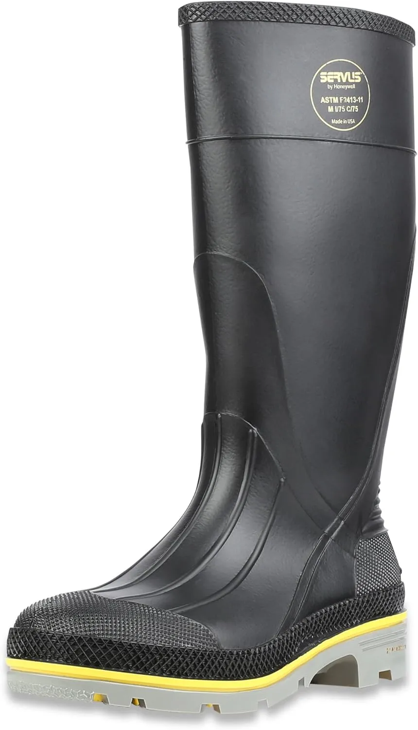 Honeywell Safety 75109-4 Servus XTP Chemical Resistant Men's Safety Hi Boot, Size-4, Black/Yellow/Grey