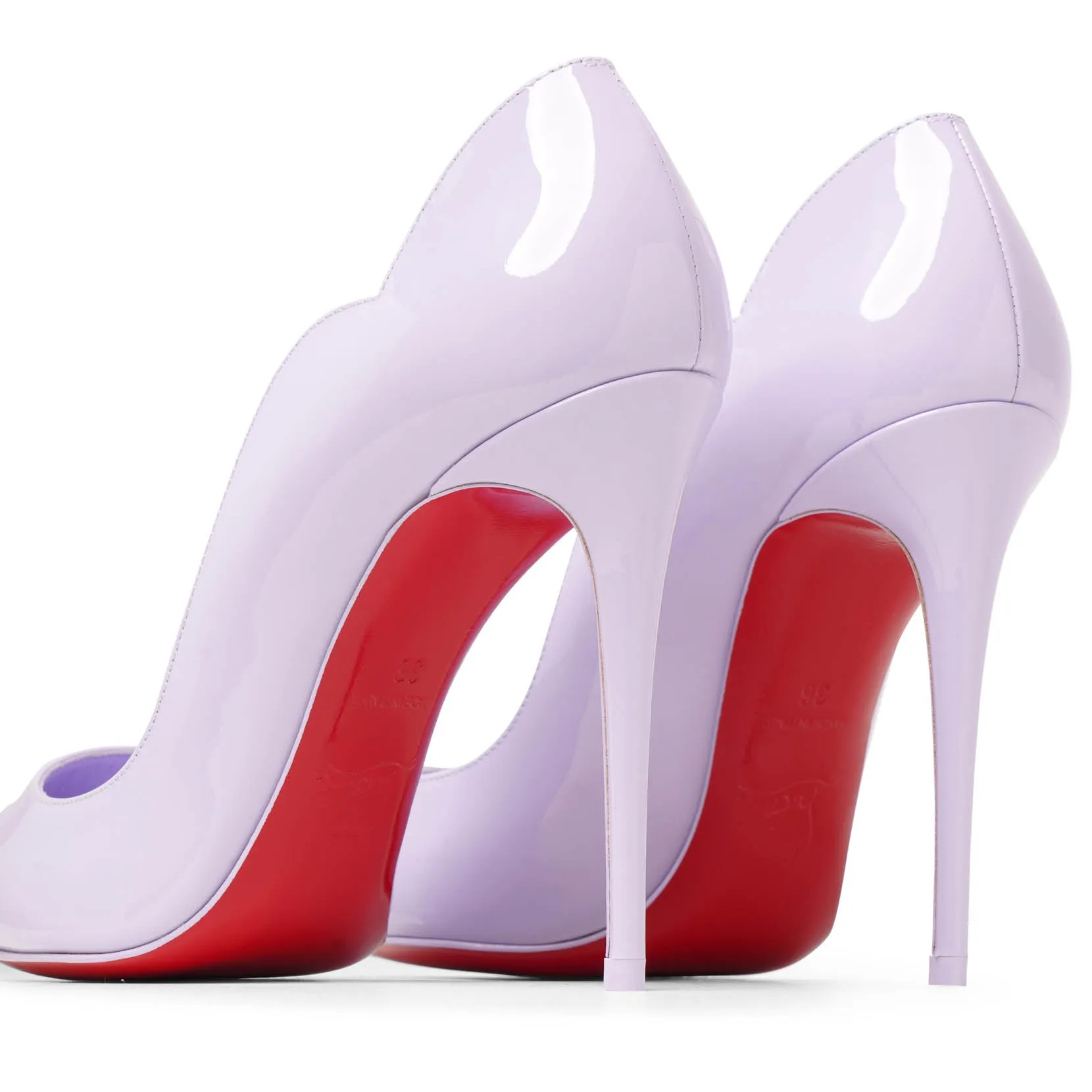 Hot Chick 100 lilac patent pumps