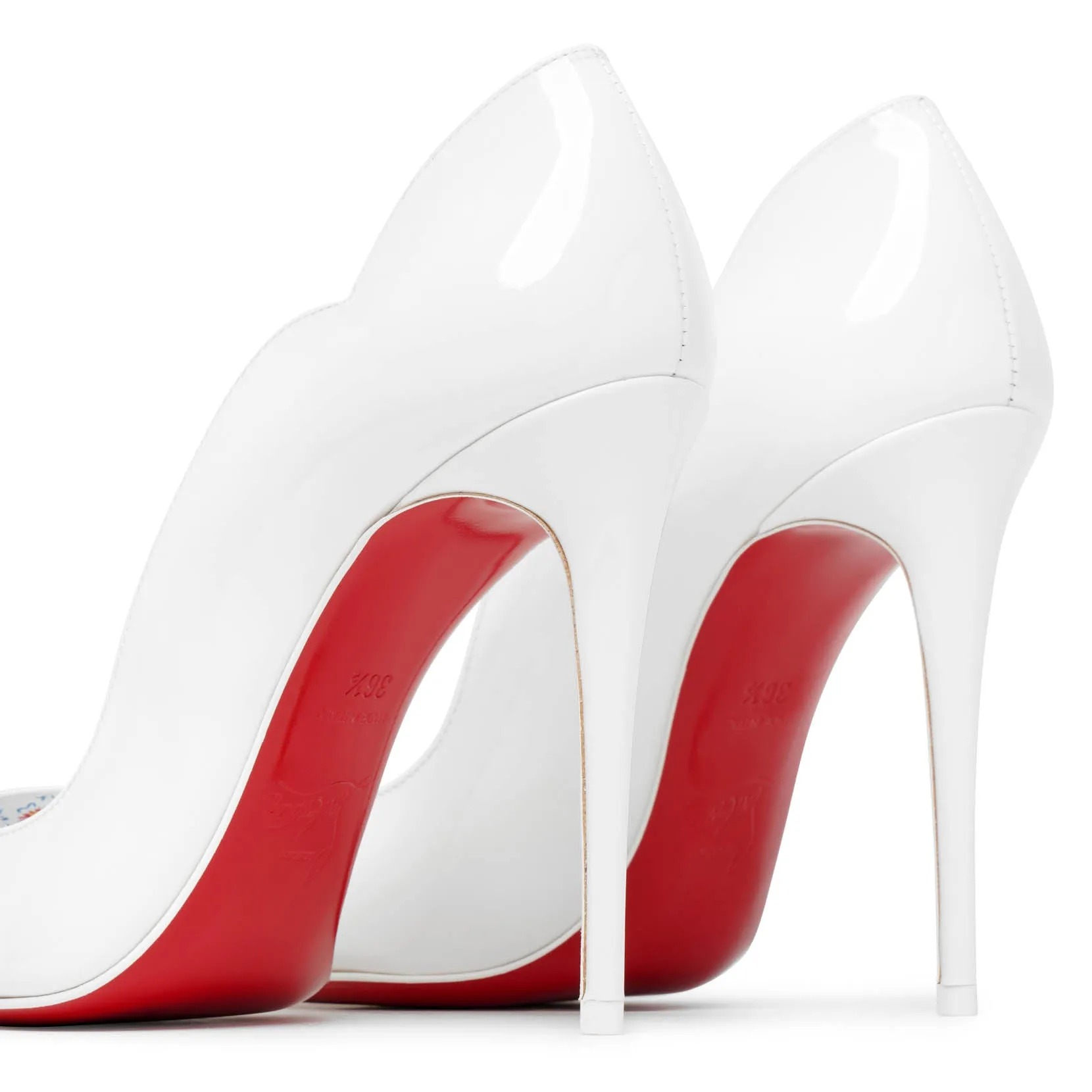 Hot Chick 100 white patent pumps