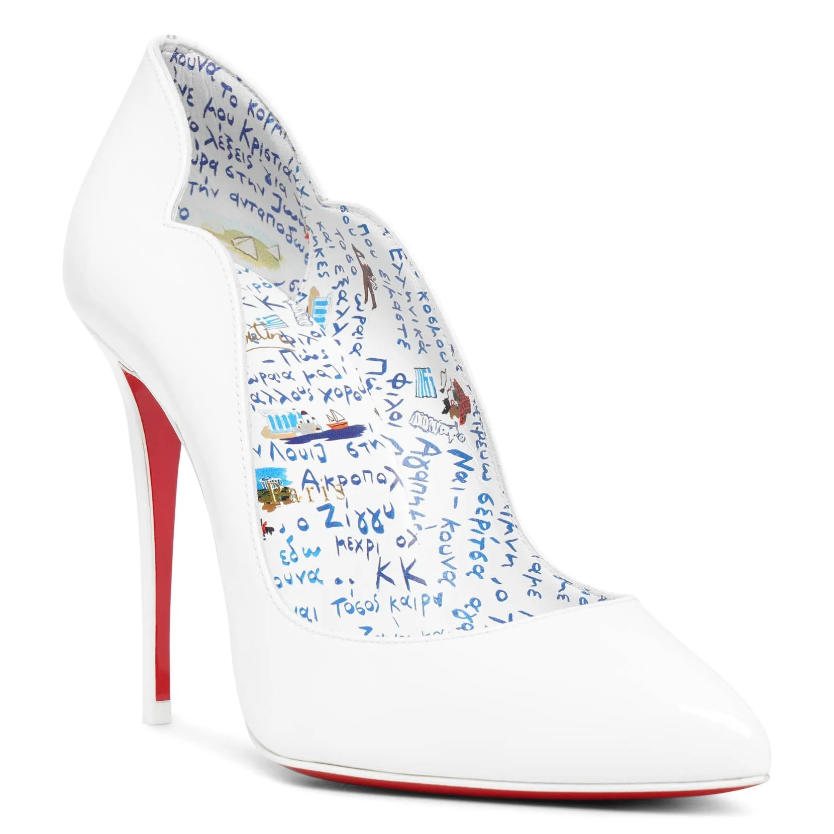 Hot Chick 100 white patent pumps
