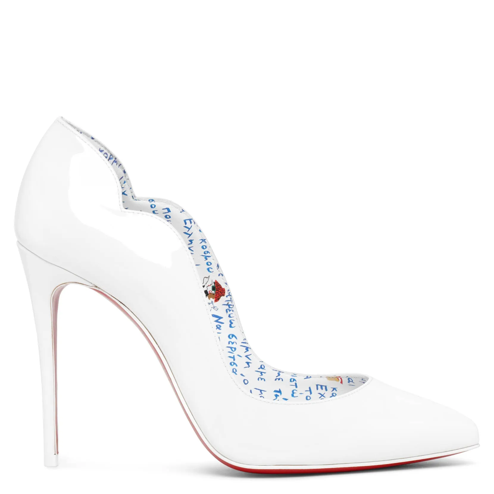 Hot Chick 100 white patent pumps