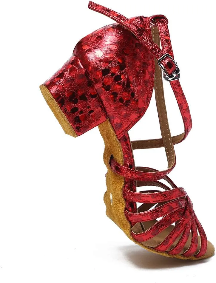 HROYL Dance Shoes for Women Latin Dance Shoes Women Ballroom Tango High Heel Women Dance Shoes,YCL226