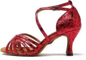 HROYL Dance Shoes for Women Latin Dance Shoes Women Ballroom Tango High Heel Women Dance Shoes,YCL226