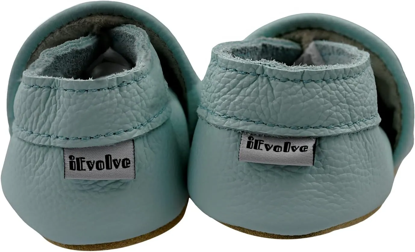 iEvolve Baby Leather Shoes Soft First Walker Shoes Crib Shoes Moccasins for Toddlers