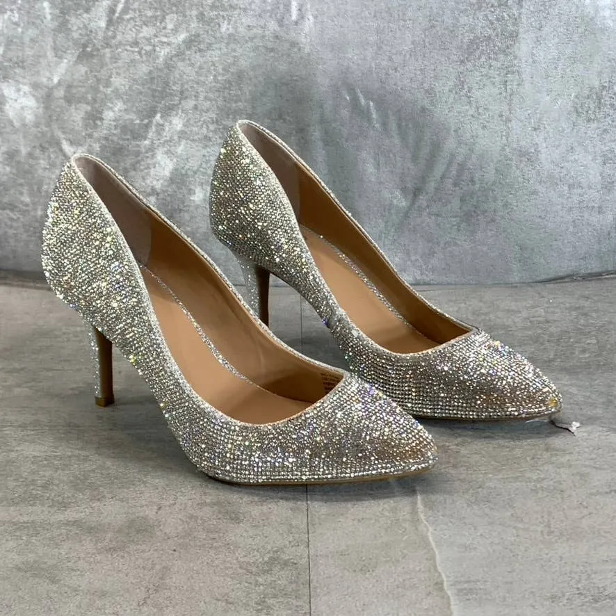 INC INTERNATIONAL CONCEPTS Women's Silver Rhinestone Zitah Pointed-Toe Pumps SZ6