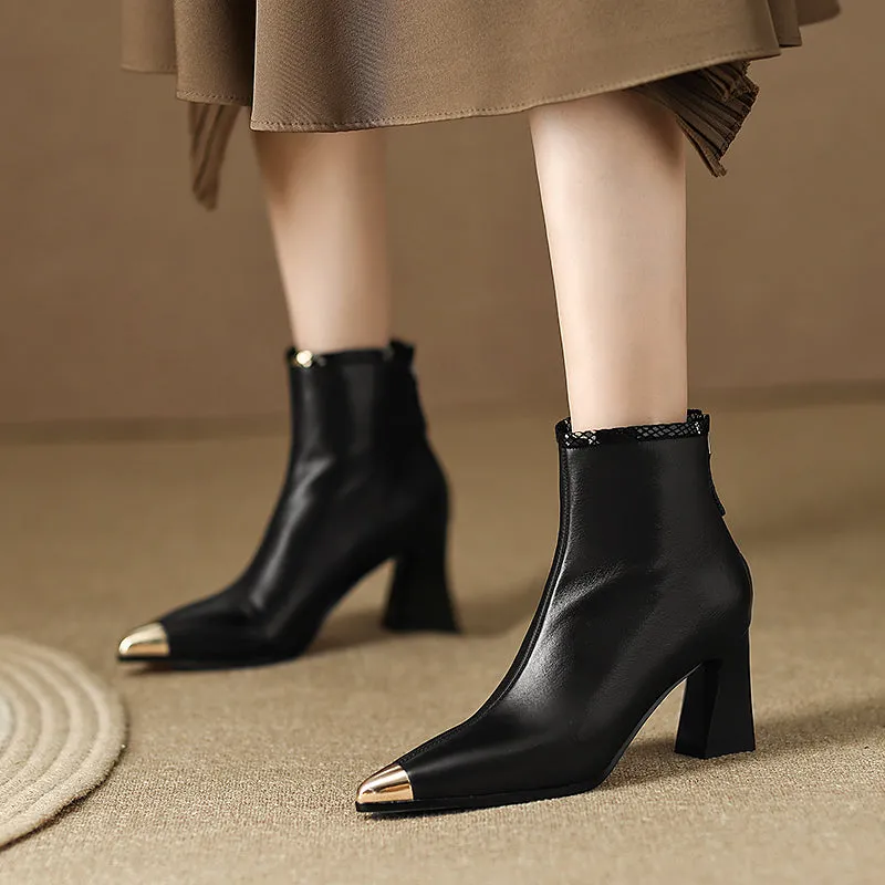 Irene Black Cap Toe Boots