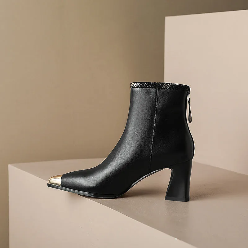 Irene Black Cap Toe Boots
