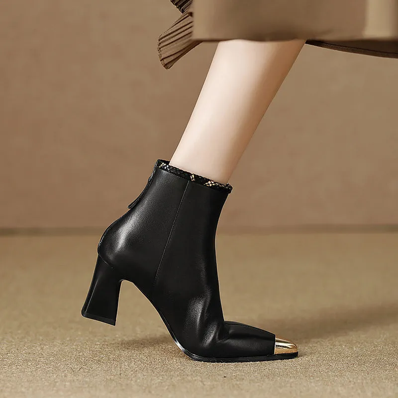 Irene Black Cap Toe Boots