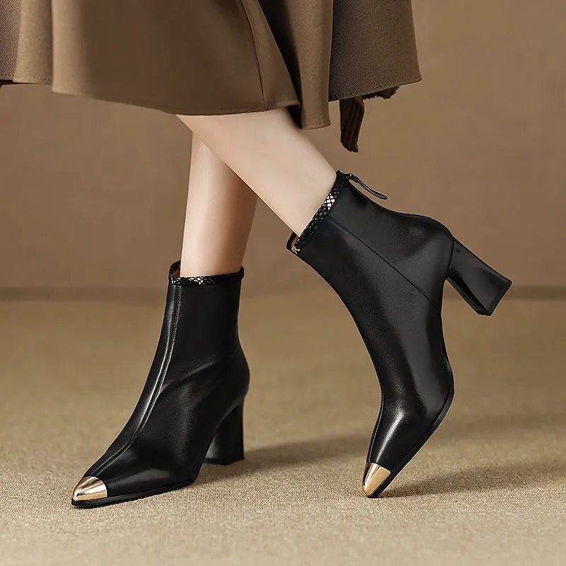 Irene Black Cap Toe Boots